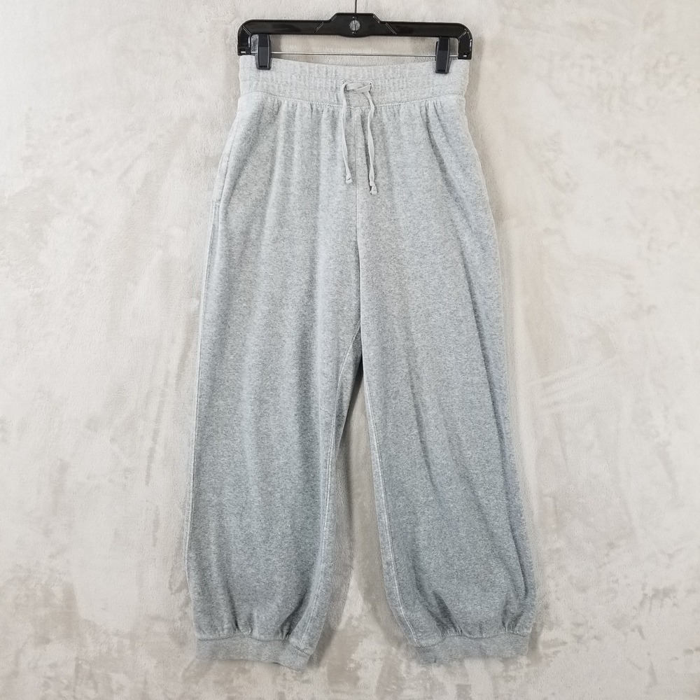 J Crew Wide Leg Jogger Women S Grey Terry Cotton Drawstring Leisure Lounge Pants